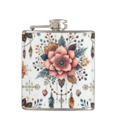 Bloemen en veren heupfles (Voorkant)