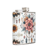 Bloemen en veren heupfles (Rechts)