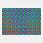 Bloemen en veren inpakpapier vel (Voorkant 3)