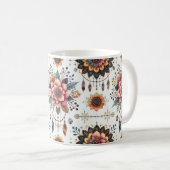 Bloemen en veren koffiemok (Voorkant rechts)