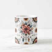 Bloemen en veren koffiemok (Center)