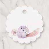 Bloemen en veren krans bedankjes labels (Achterkant)