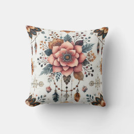 Bloemen en veren kussen