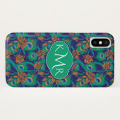 Bloemen en veren | Monogram Case-Mate iPhone Case (Achterkant (horizontaal))