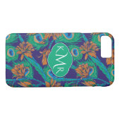 Bloemen en veren | Monogram Case-Mate iPhone Case (Achterkant (Horizontaal))