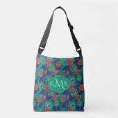 Bloemen en veren | Monogram Crossbody Tas (Voorkant)