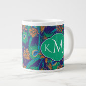 Bloemen en veren | Monogram Grote Koffiekop (Voorkant rechts)