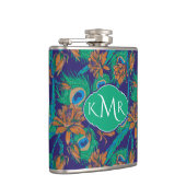 Bloemen en veren | Monogram Heupfles (Rechts)