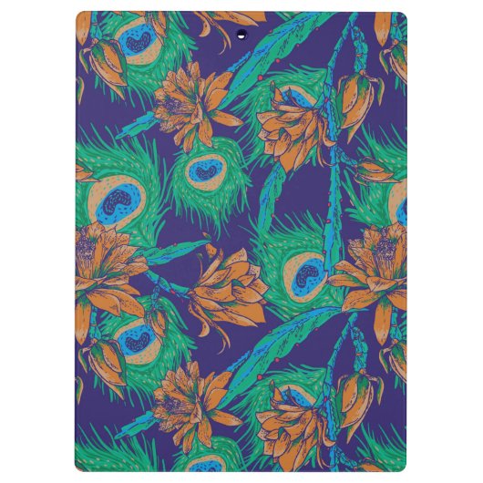 Bloemen en veren | Monogram Klembord (Achterkant)