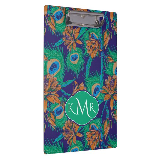 Bloemen en veren | Monogram Klembord (Rechts)
