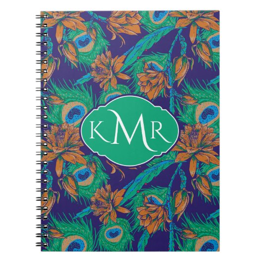 Bloemen en Veren | Monogram Notitieboek (Voorkant)