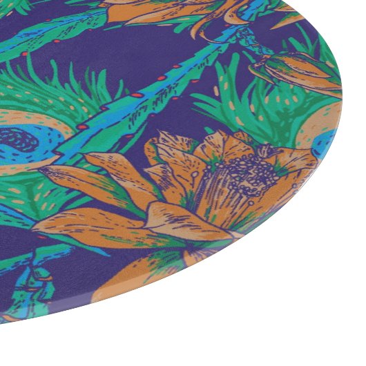 Bloemen en veren | Monogram Snijplank (Hoek)