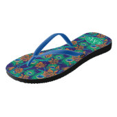Bloemen en veren | Monogram Teenslippers (Schuin)