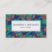 Bloemen en veren | Monogram Visitekaartje (Voorkant)