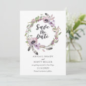 Bloemen en Veren Save the Date Kaart (Staand voorkant)