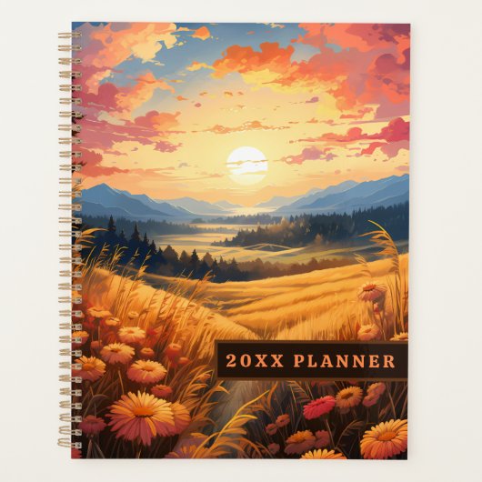 Bloemen en verre Uitzichten van Bergen Planner (Voorkant)