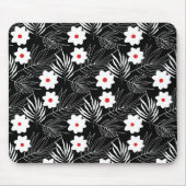 Bloemen en vetten op zwart muismat (Voorkant)
