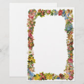 Bloemen en Victoriaans kindergrens Briefpapier (Voorkant / Achterkant)