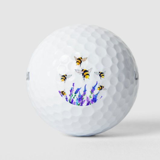 Bloemen en Vliegende Bijen Golfballen (Voorkant)