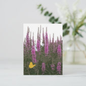 Bloemen en vlinder briefkaart (Staand voorkant)