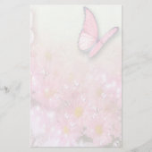 Bloemen en vlinder briefpapier (Voorkant)