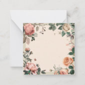 Bloemen en Vlinder Elegantie Notitiekaartje (Voorkant)