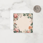 Bloemen en Vlinder Elegantie Notitiekaartje (Voorkant / Achterkant in situ)