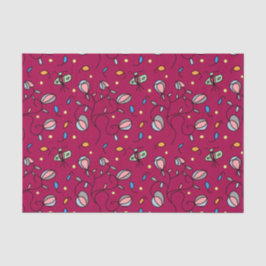 Bloemen en vlinder grappig naadloos patroon -roze tissuepapier