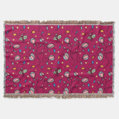 Bloemen en vlinder grappig naadloos roze patroon deken (Voorkant)