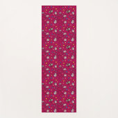 Bloemen en vlinder grappig naadloos roze patroon yogamat (Voorkant)