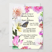 Bloemen en vlinder magnetische uitnodiging (Voorkant)