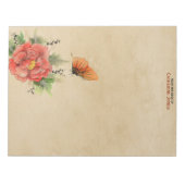 Bloemen en vlinder | Parcenten |  papier Notitieblok (Voorkant)