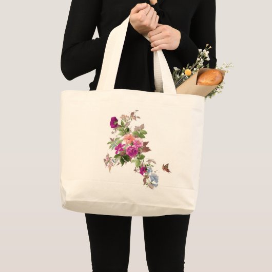 Bloemen en vlinder tuinen grote tote bag (Voorkant (product))