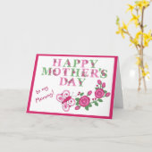 Bloemen en vlinder voor mammie Moederdag Kaart (Gele Bloem)