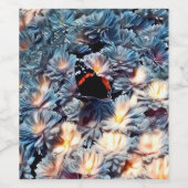 Bloemen en vlinder wijn etiket (Enkel label)