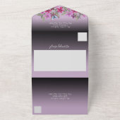 Bloemen en vlinderbloemigen Paars All In One Uitnodiging (Buitenkant)