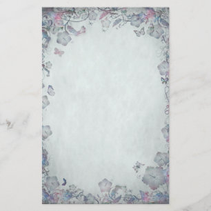 bloemen en vlinderbruiloft briefpapier