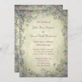  bloemen en vlinderbruiloft kaart (Voorkant / Achterkant)