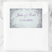 Bloemen en vlinderbruiloft sparen de datum rechthoekige sticker (Tas)