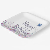 Bloemen en vlinderdag papieren bordje (Gebogen)