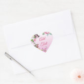  Bloemen en Vlinderhart Hart Sticker (Envelop)