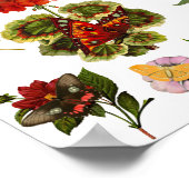 Bloemen en vlinderinsecten natuur planten poster (Hoek)