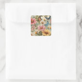 Bloemen en vlinderkunst werk Sticker (Tas)