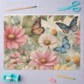 Bloemen en vlinderkunst werk weefsel papier (Craft)
