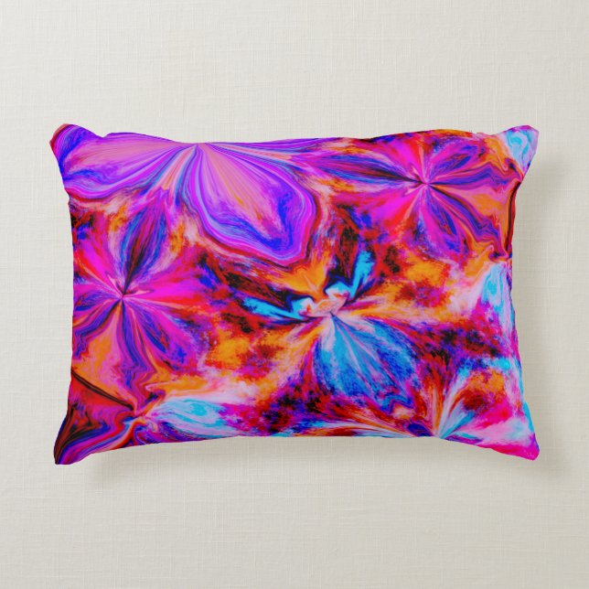 Bloemen en vlinders, Abstract Accent Kussen (Voorkant)