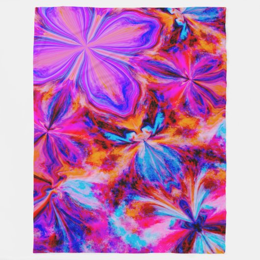 Bloemen en vlinders, Abstract Fleece Deken (Voorkant)