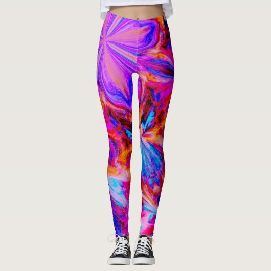 Bloemen en vlinders, Abstract Leggings (Voorkant)