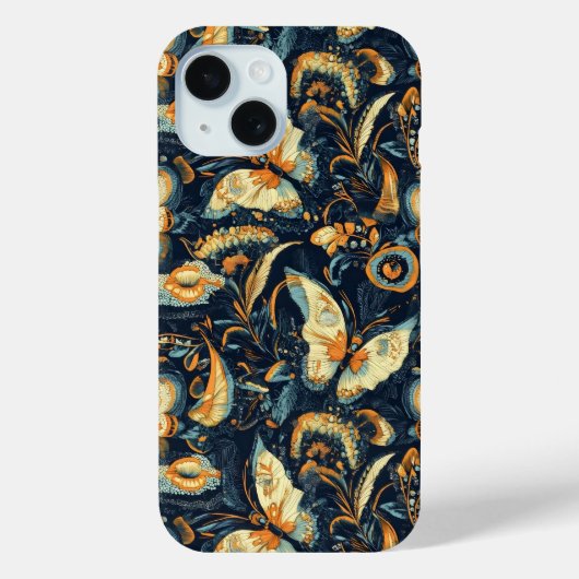 Bloemen en vlinders Abstract patroon Case-Mate iPhone Case (Achterkant)