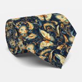 Bloemen en vlinders Abstract patroon Stropdas (Opgerold)