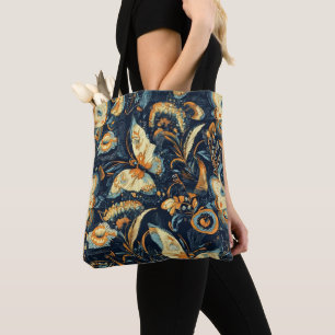 Bloemen en Vlinders Abstract Patroon Tote Bag